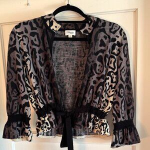 Temperly London Cropped Animal Print Sweater